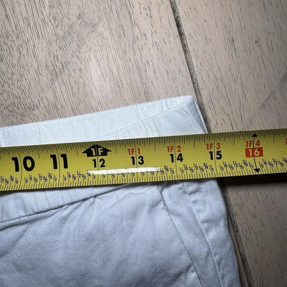 J JILL size‎ S Petite White Linen Blend Cropped Pants Lagenlook Artsy